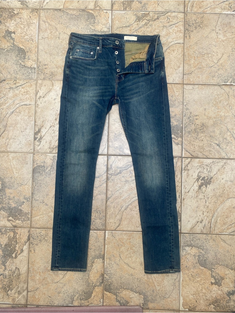 All Saints Ronnie Slim Fit Blue Men’s Size 32 Jeans